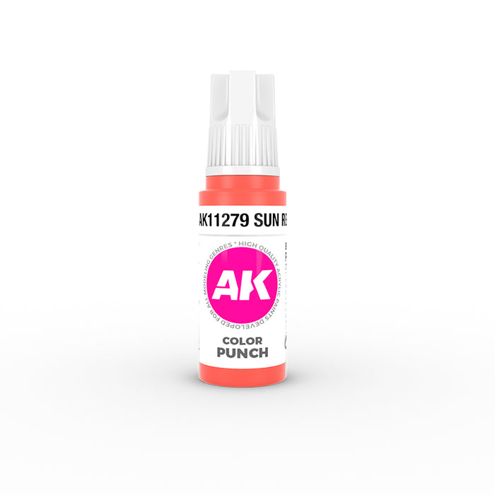 AK Interactive 11279 Color Punch: Sun Red 3G Acrylic Paint 17ml Bottle