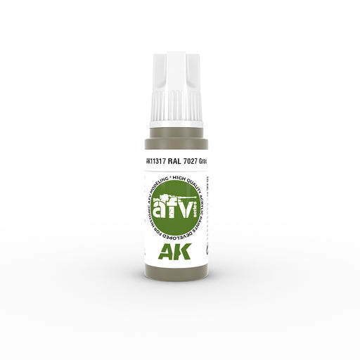 AK Interactive 11317 AFV Series: Grey RAL7027 3G Acrylic Paint 17ml Bottle