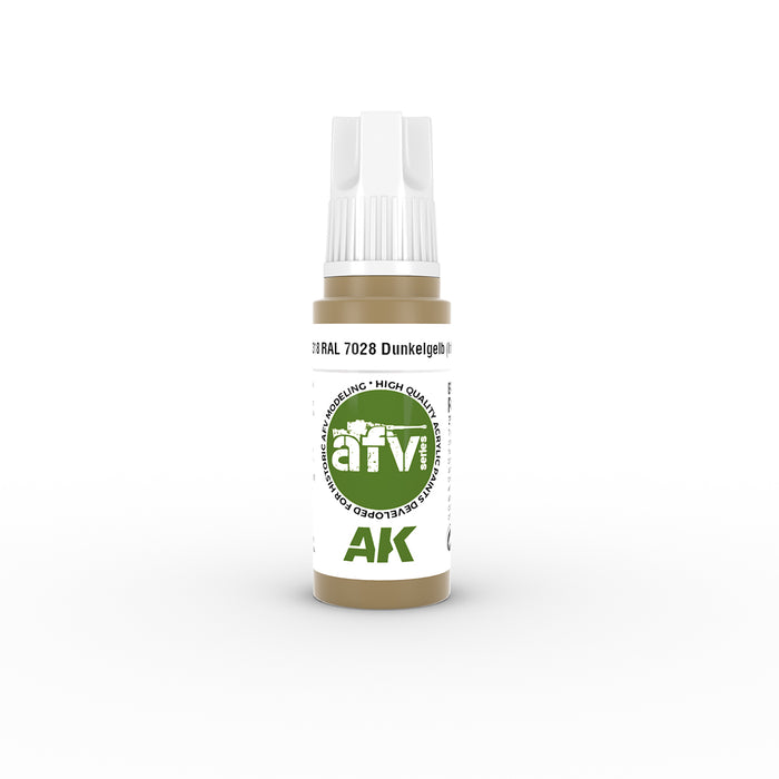 AK Interactive 11318 AFV Series: Dark Yellow Initial RAL7028 3G Acrylic Paint 17ml Bottle