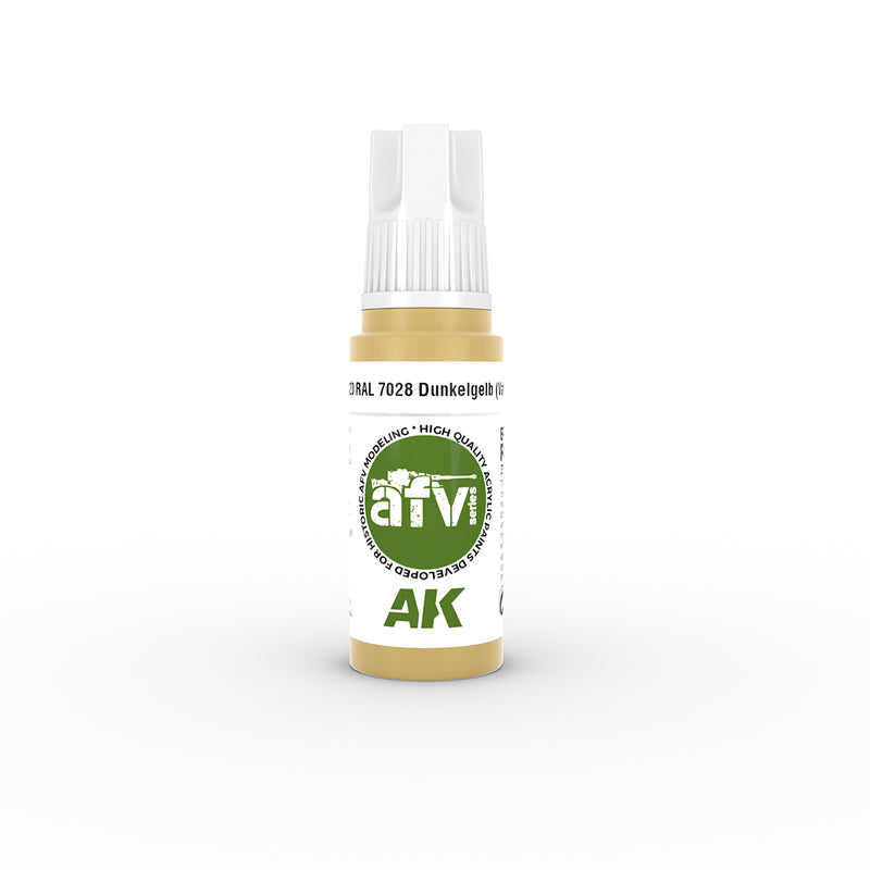 AK Interactive 11320 AFV Series: Dark Yellow Variant RAL7028 3G Acrylic Paint 17ml Bottle