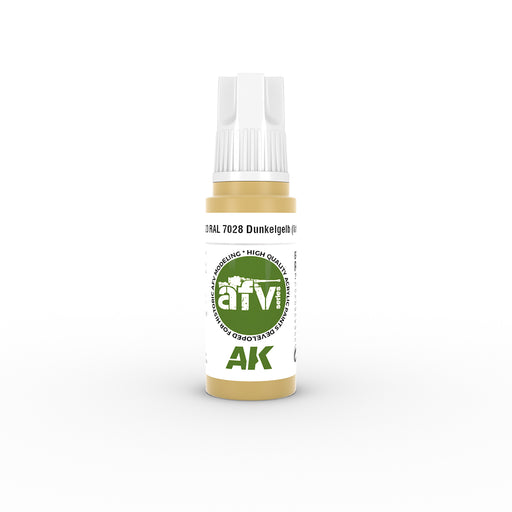 AK Interactive 11320 AFV Series: Dark Yellow Variant RAL7028 3G Acrylic Paint 17ml Bottle