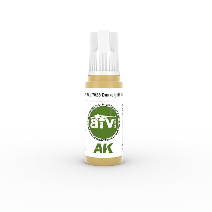 AK Interactive 11320 AFV Series: Dark Yellow Variant RAL7028 3G Acrylic Paint 17ml Bottle