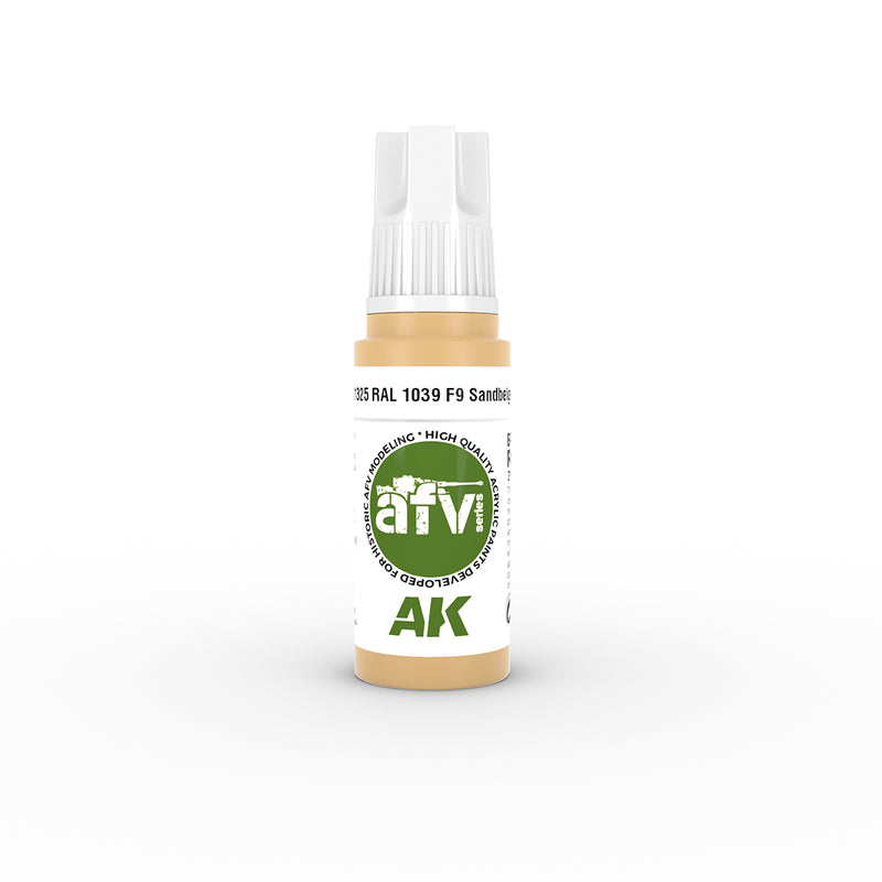 AK Interactive 11325 AFV Series: Sand Beige RAL1039 F9 3G Acrylic Paint 17ml Bottle