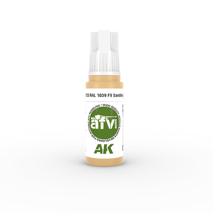 AK Interactive 11325 AFV Series: Sand Beige RAL1039 F9 3G Acrylic Paint 17ml Bottle