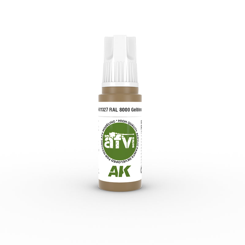 AK Interactive 11327 AFV Series: Yellow Brown RAL8000 3G Acrylic Paint 17ml Bottle
