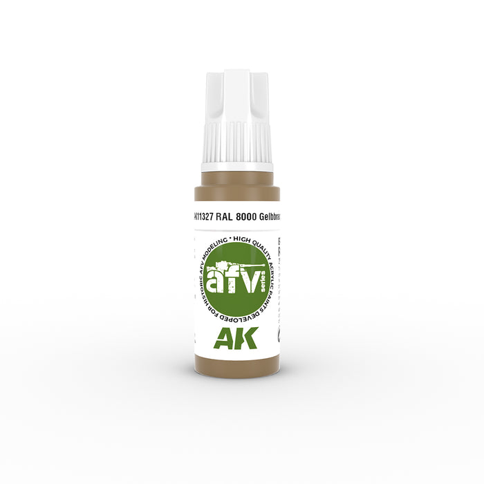 AK Interactive 11327 AFV Series: Yellow Brown RAL8000 3G Acrylic Paint 17ml Bottle