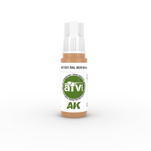 AK Interactive 11331 AFV Series: Brown RAL8020 3G Acrylic Paint 17ml Bottle
