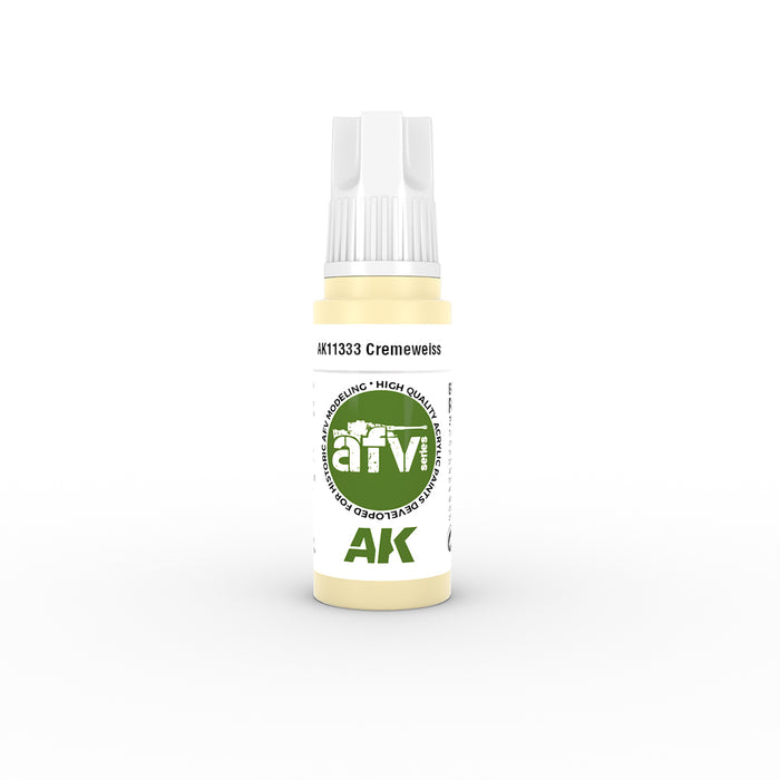 AK Interactive 11333 AFV Series: Cream White 3G Acrylic Paint 17ml Bottle