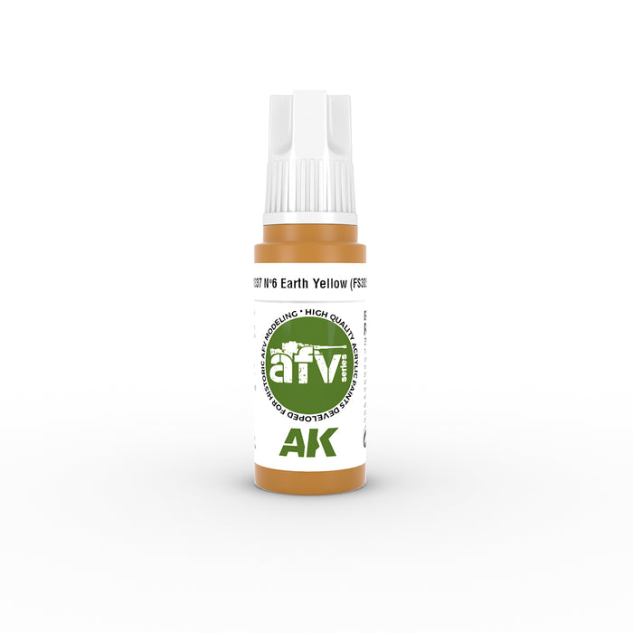 AK Interactive 11337 AFV Series: N°6 Earth Yellow FS30257 3G Acrylic Paint 17ml Bottle