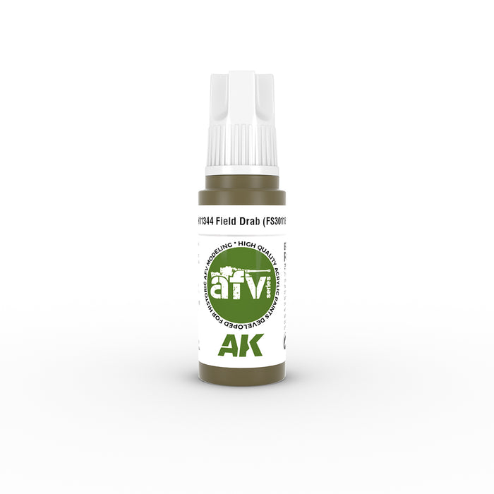 AK Interactive 11344 AFV Series: Field Drab FS30118 3G Acrylic Paint 17ml Bottle