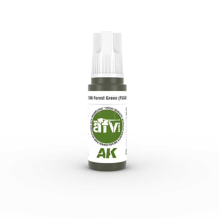 AK Interactive 11346 AFV Series: Forest Green FS34079 3G Acrylic Paint 17ml Bottle
