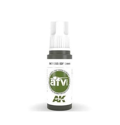AK Interactive 11355 AFV Series: IDF Green 3G Acrylic Paint 17ml Bottle
