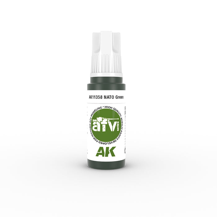 AK Interactive 11358 AFV Series: NATO Green 3G Acrylic Paint 17ml Bottle