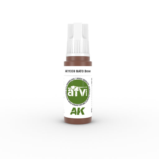AK Interactive 11359 AFV Series: NATO Brown 3G Acrylic Paint 17ml Bottle