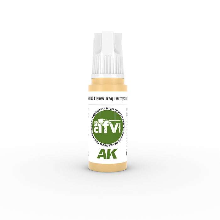 AK Interactive 11361 AFV Series: New Iraqi Army Sand 3G Acrylic Paint 17ml Bottle