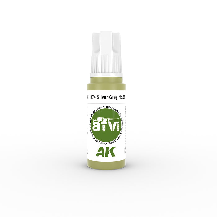AK Interactive 11374 AFV Series: Silver Grey No28 3G Acrylic Paint 17ml Bottle