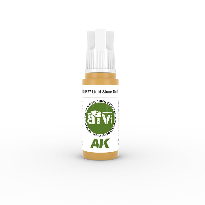 AK Interactive 11377 AFV Series: Light Stone No61 3G Acrylic Paint 17ml Bottle