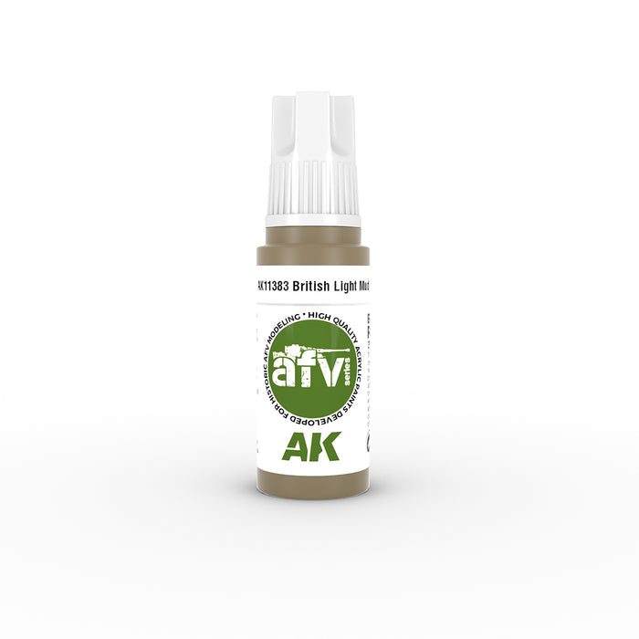 AK Interactive 11383 AFV Series: British Light Mud 3G Acrylic Paint 17ml Bottle