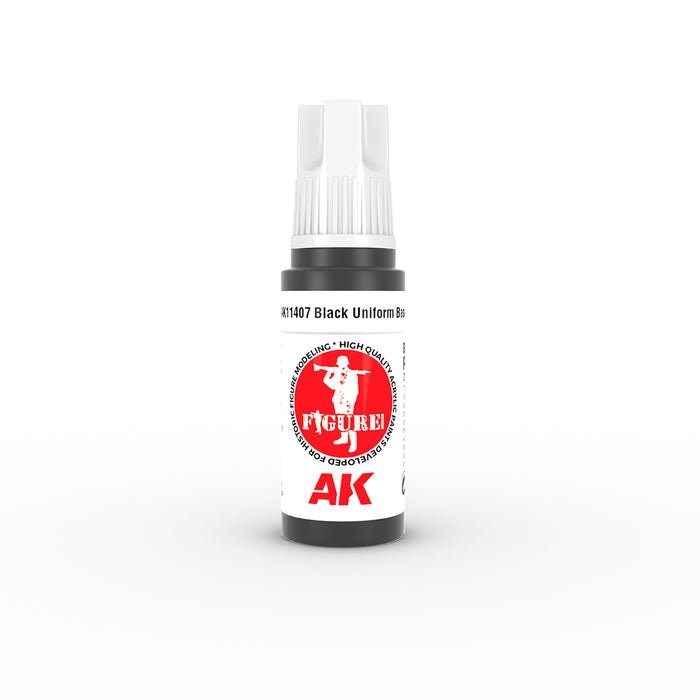 AK Interactive 11407 Figures Series: Black Uniform Base 3G Acrylic Paint 17ml Bottle