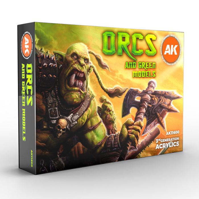 AK Interactive 11600 Orcs & Green Models 3G Acrylic Paint Set (6 Colors)