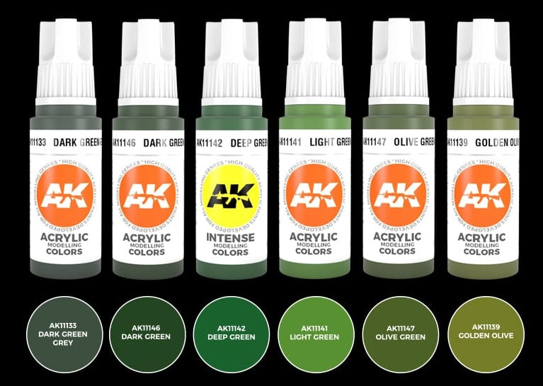 AK Interactive 11600 Orcs & Green Models 3G Acrylic Paint Set (6 Colors)