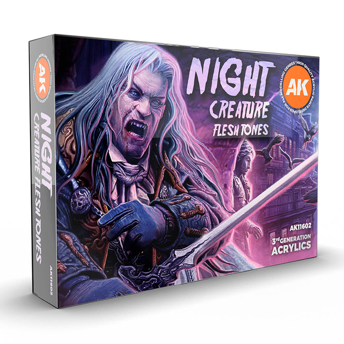 AK Interactive 11602 Night Creatures Flesh Tones 3G Acrylic Paint Set (6 Colors)