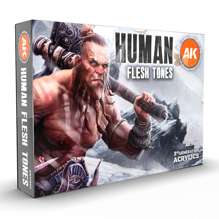 AK Interactive 11603 Human Flesh Tones 3G Acrylic Paint Set (6 Colors)