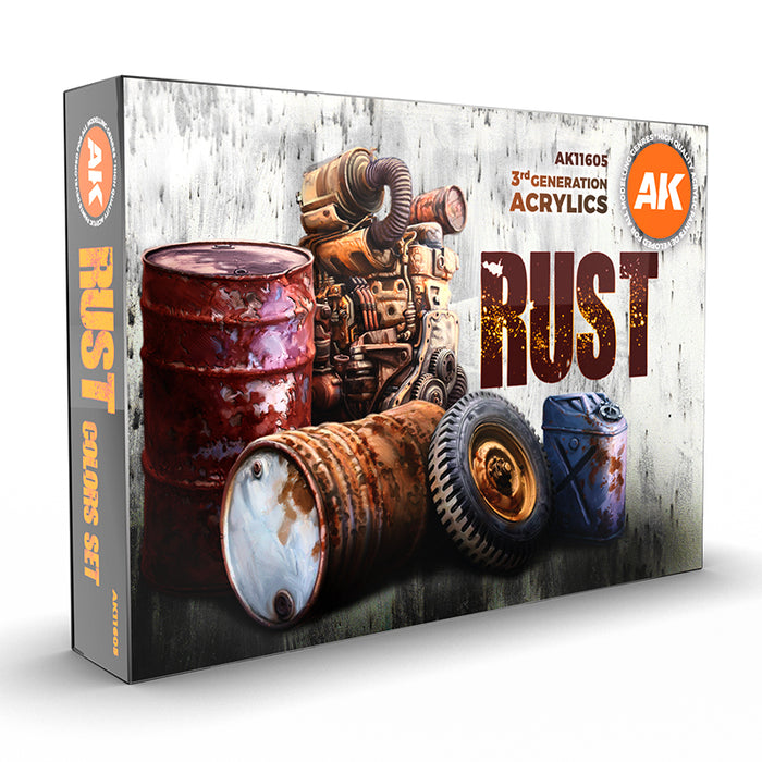 AK Interactive 11605 Rust 3G Acrylic Paint Set (6 Colors)
