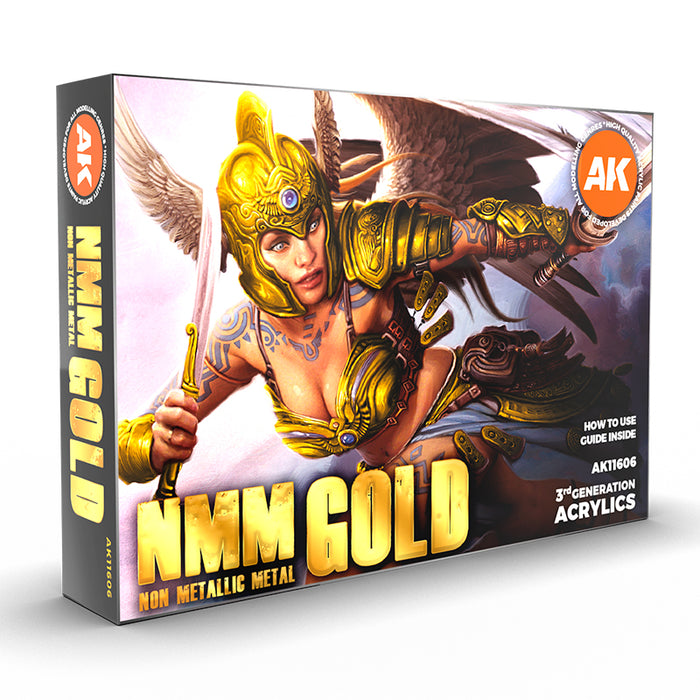 AK Interactive 11606 Non-Metallic Metal Gold 3G Acrylic Paint Set (6 Colors)