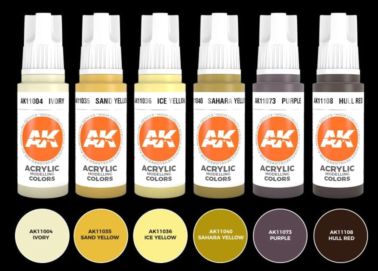 AK Interactive 11606 Non-Metallic Metal Gold 3G Acrylic Paint Set (6 Colors)