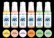 AK Interactive 11607 Pastels 3G Acrylic Paint Set (6 Colors)