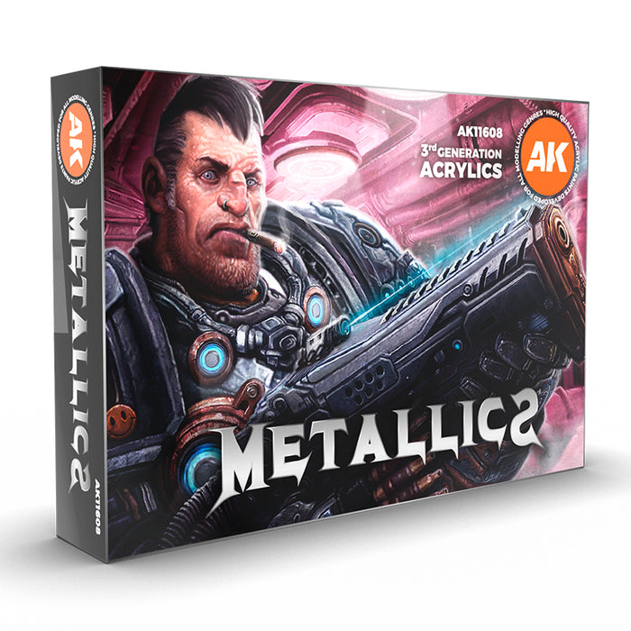 AK Interactive 11608 Metallics 3G Acrylic Paint Set (6 Colors)