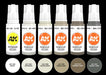 AK Interactive 11609 White 3G Acrylic Paint Set (6 Colors)