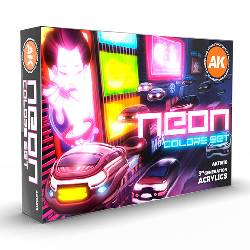 AK Interactive 11610 Neon 3G Acrylic Paint Set (6 Colors)