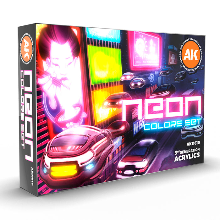 AK Interactive 11610 Neon 3G Acrylic Paint Set (6 Colors)