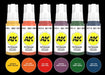 AK Interactive 11612 Intense 3G Acrylic Paint Set (6 Colors)