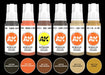 AK Interactive 11613 Skin & Leather 3G Acrylic Paint Set (6 Colors)