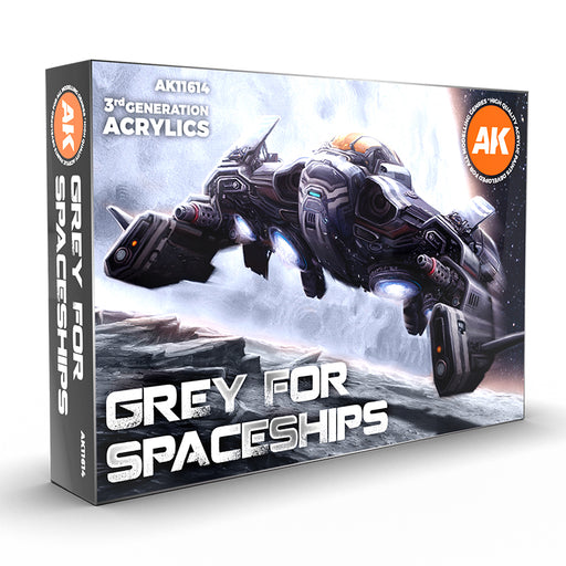 AK Interactive 11614 Grey for Spaceships 3G Acrylic Paint Set (6 Colors)