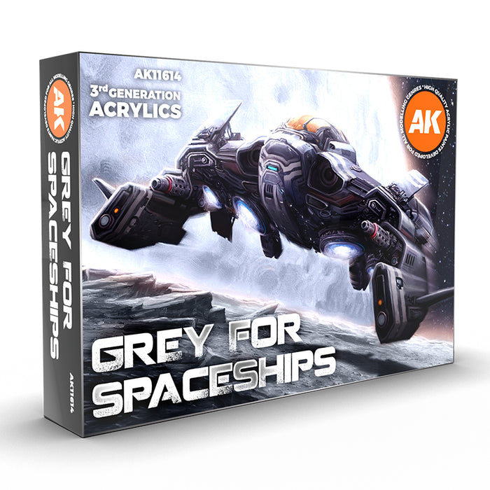 AK Interactive 11614 Grey for Spaceships 3G Acrylic Paint Set (6 Colors)
