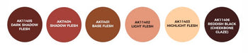 AK Interactive 11621 Figures Series: Flesh & Skin 3G Acrylic Paint Set (6 Colors)