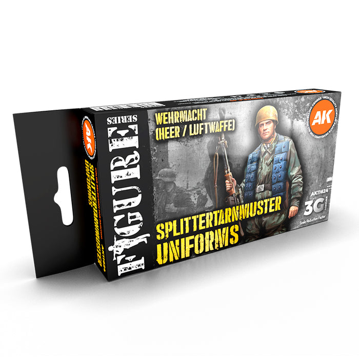 AK Interactive 11624 Figures Series: Wehrmacht (Heer/Luftwaffe Splintertarnmuster) Uniforms 3G Acrylic Paint Set (6 Colors)