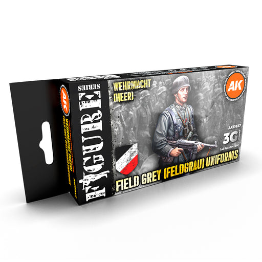 AK Interactive 11627 Figures Series: Wehrmacht (Heer) Field Grey Uniforms 3G Acrylic Paint Set (6 Colors)