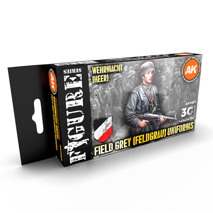 AK Interactive 11627 Figures Series: Wehrmacht (Heer) Field Grey Uniforms 3G Acrylic Paint Set (6 Colors)
