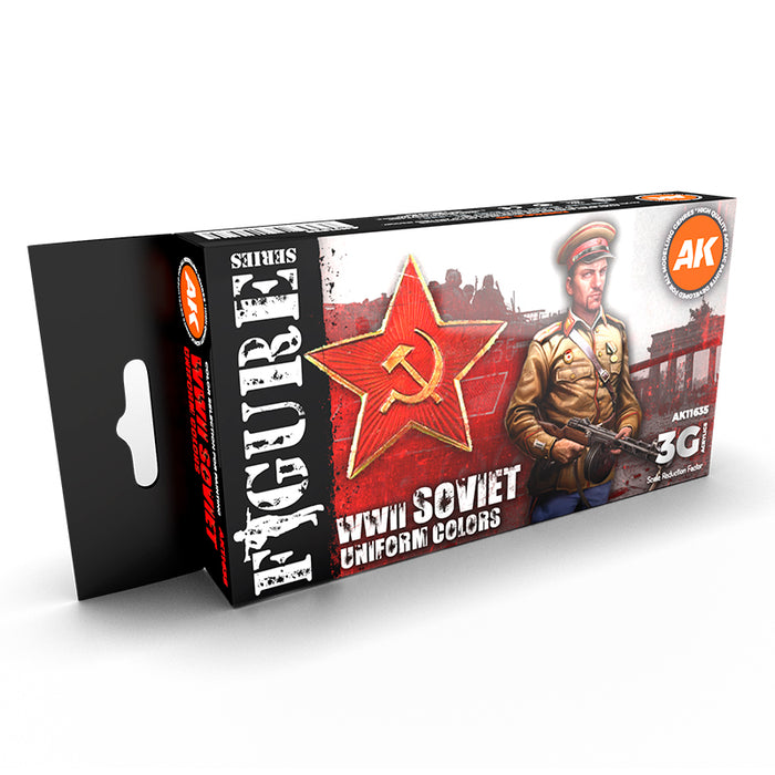 AK Interactive 11635 Figures Series: WWII Soviet Uniforms 3G Acrylic Paint Set (6 Colors)