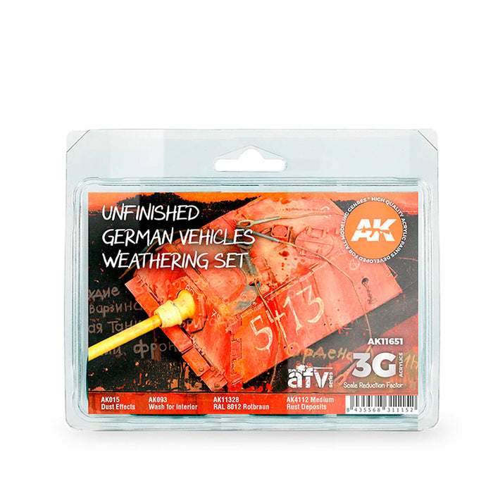 AK Interactive 11651 AFV Series: Unfinished German Vehicles Weathering Set 3G