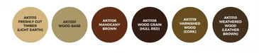 AK Interactive 11673 Old & Weathered Wood Vol.1 3G Acrylic Paint Set (6 Colors)