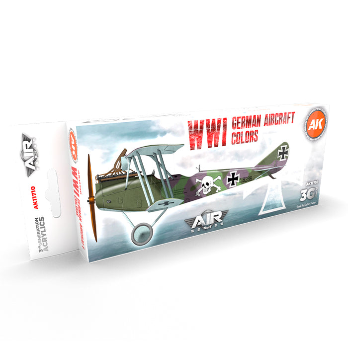 AK Interactive 11710 Air Series: WWI German Aircraft 3G Acrylic Paint Set (8 Colors)