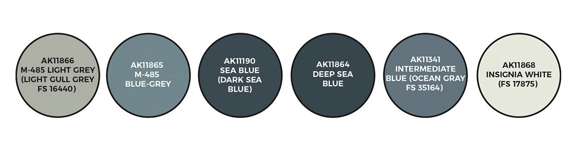 AK Interactive 11729 Air Series: WWII USN & USMC Aircraft 3G Acrylic Paint Set (6 Colors)