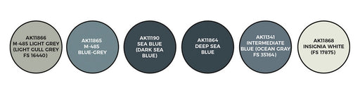 AK Interactive 11729 Air Series: WWII USN & USMC Aircraft 3G Acrylic Paint Set (6 Colors)