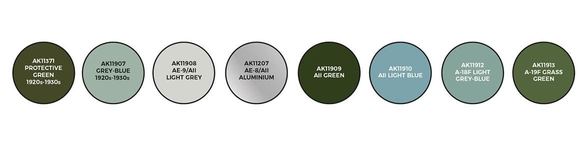 AK Interactive 11740 Air Series: Soviet Aircraft 1930s-1941 3G Acrylic Paint Set (8 Colors)